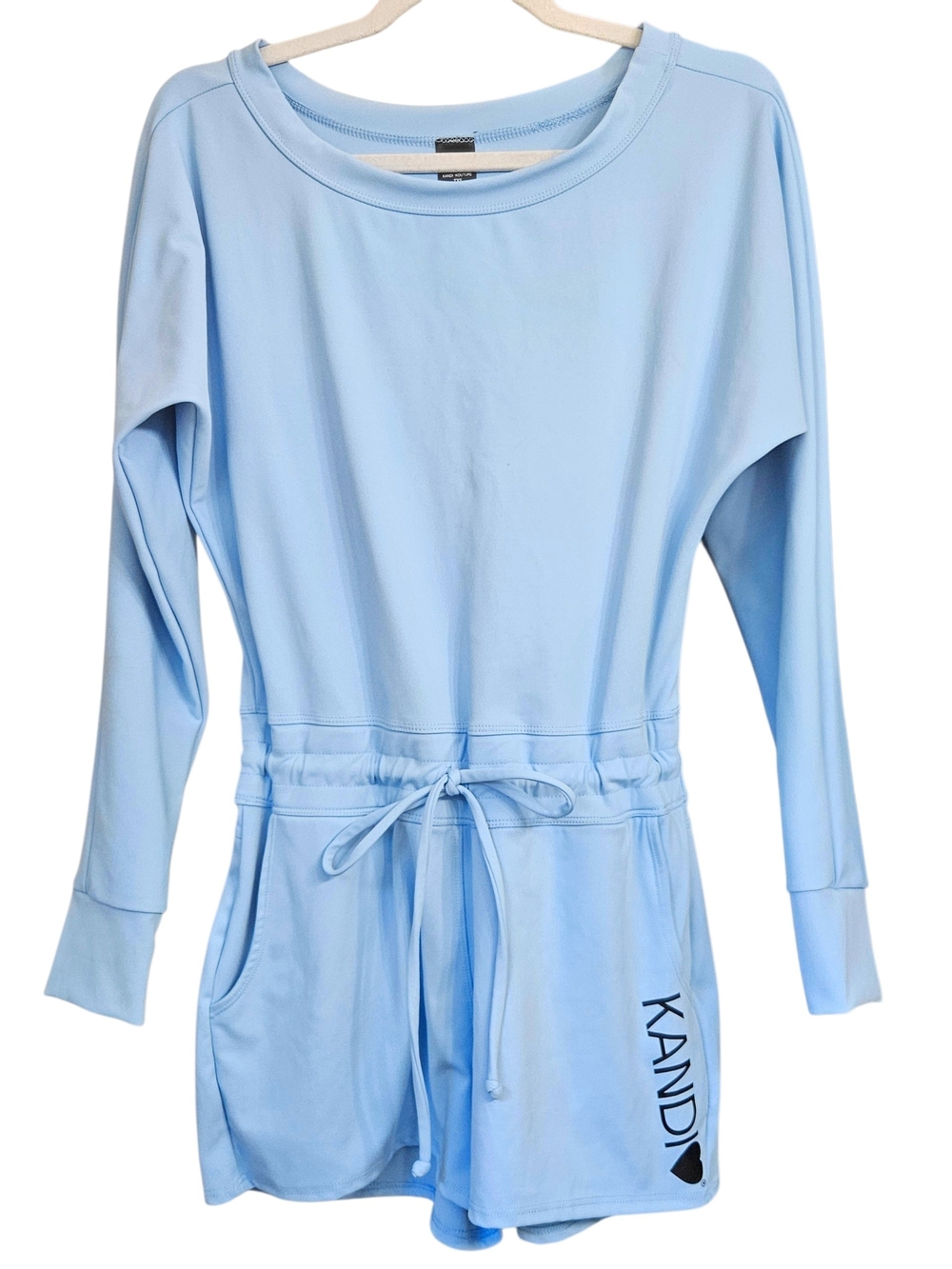Kandi Kouture Powder Blue Long Sleeve Dance Hip Hop Shorts Romper TXS 0/2